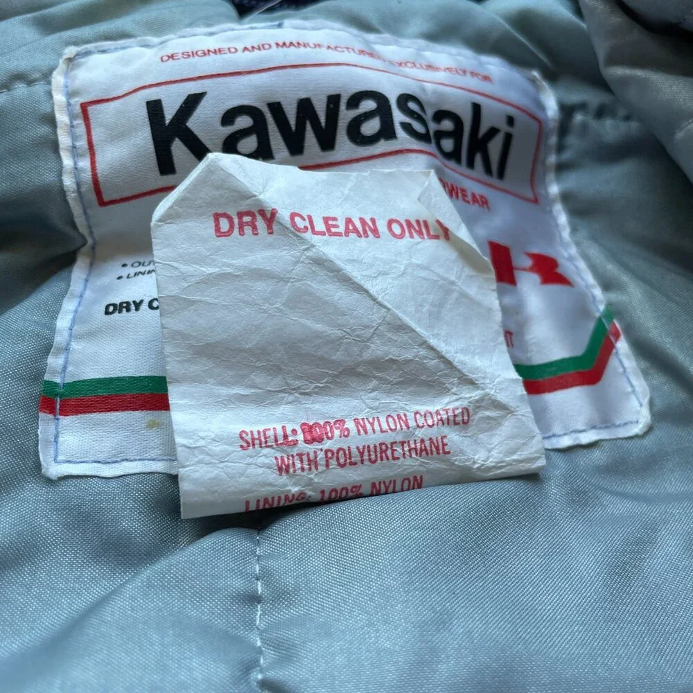 Rare Vintage 1970's Kawasaki Shop Jacket Racing Coat Men's Size Large - Picture 6 of 9